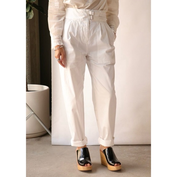 Nili Lotan Dallas Straight Leg cotton twill pant white - Picture 2 of 16